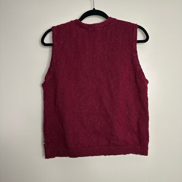 Classic Elements Cotton blend floral embroidered‎ button up sweater vest - Picture 6 of 6